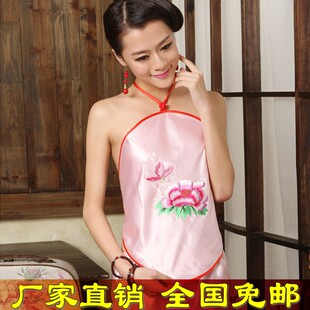 女士刺绣肚兜成人性感本命年大红肚兜式睡衣套装绣花古典情绪服装