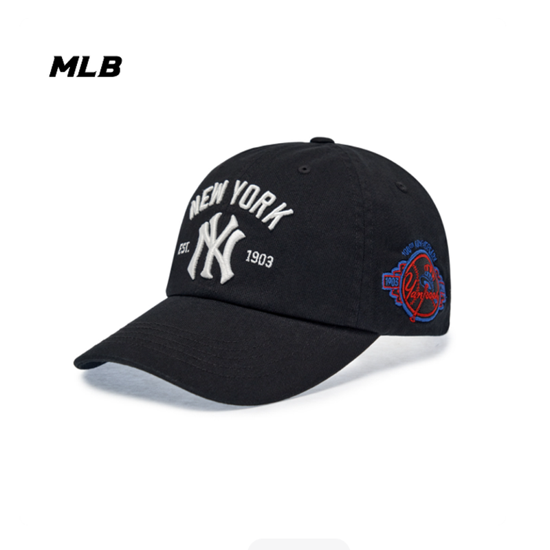韩国MLB帽子专柜NY刺绣男女棒球帽可调节软顶鸭舌帽张凌赫同款帽
