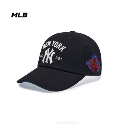 韩国MLB帽子专柜NY刺绣男女棒球帽可调节软顶鸭舌帽张凌赫同款帽