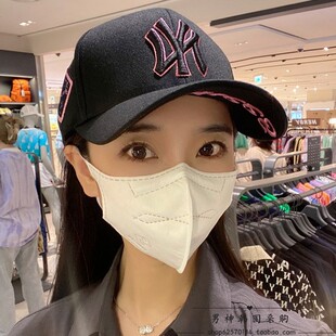 韩国MLB帽子洋基队NY字母棒球帽可调节硬顶刺绣遮阳大帽檐鸭舌帽