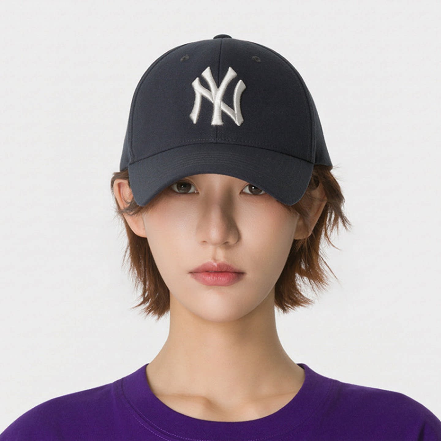 潮牌字母刺绣遮阳棒球帽硬顶MLB