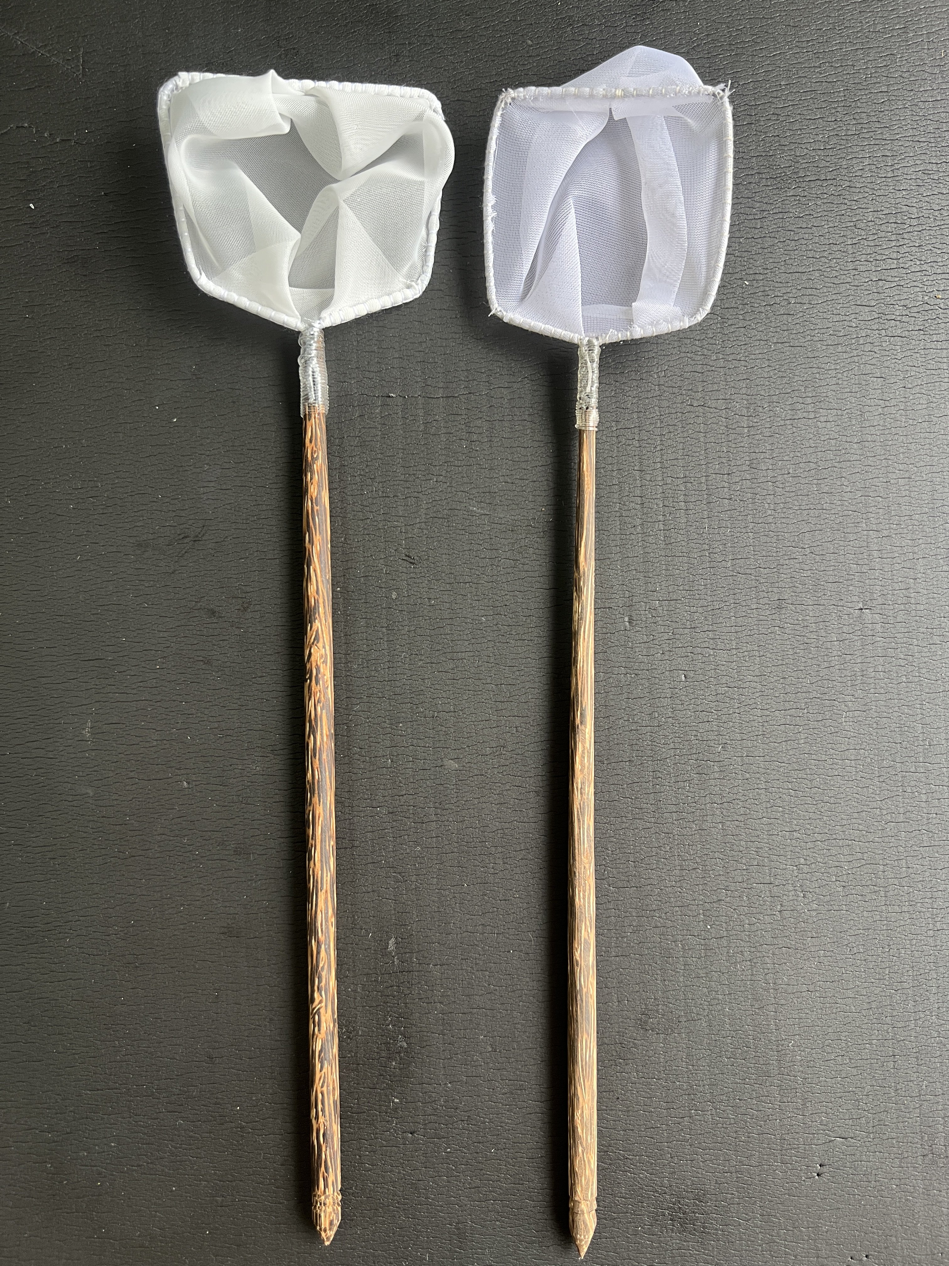 泰国进口手工鱼捞不伤鱼鱼网小型观赏鱼手抄鱼捞网兜渔捞木制鱼捞