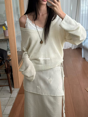 wearable Amy韩代 26早春 东大门 洋气钉珠 网纱裙帘  纯色叠搭