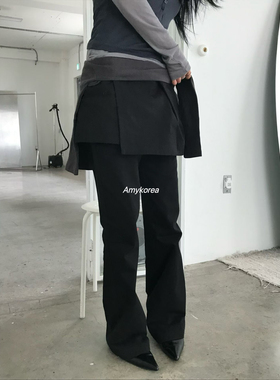 PADO Amy韩代 25早秋 东大门 时尚纯色 裙帘裤可拆卸 两件套 百搭