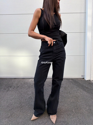 Meng Amy韩代 26早春 东大门 微喇休闲裤 纯色洋气 百搭显瘦