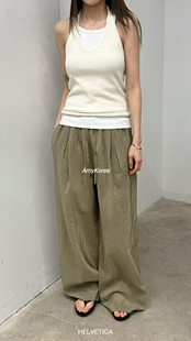 helvetica Amy韩代 26春夏 东大门 洋气针织 挂脖背心 纯色百搭