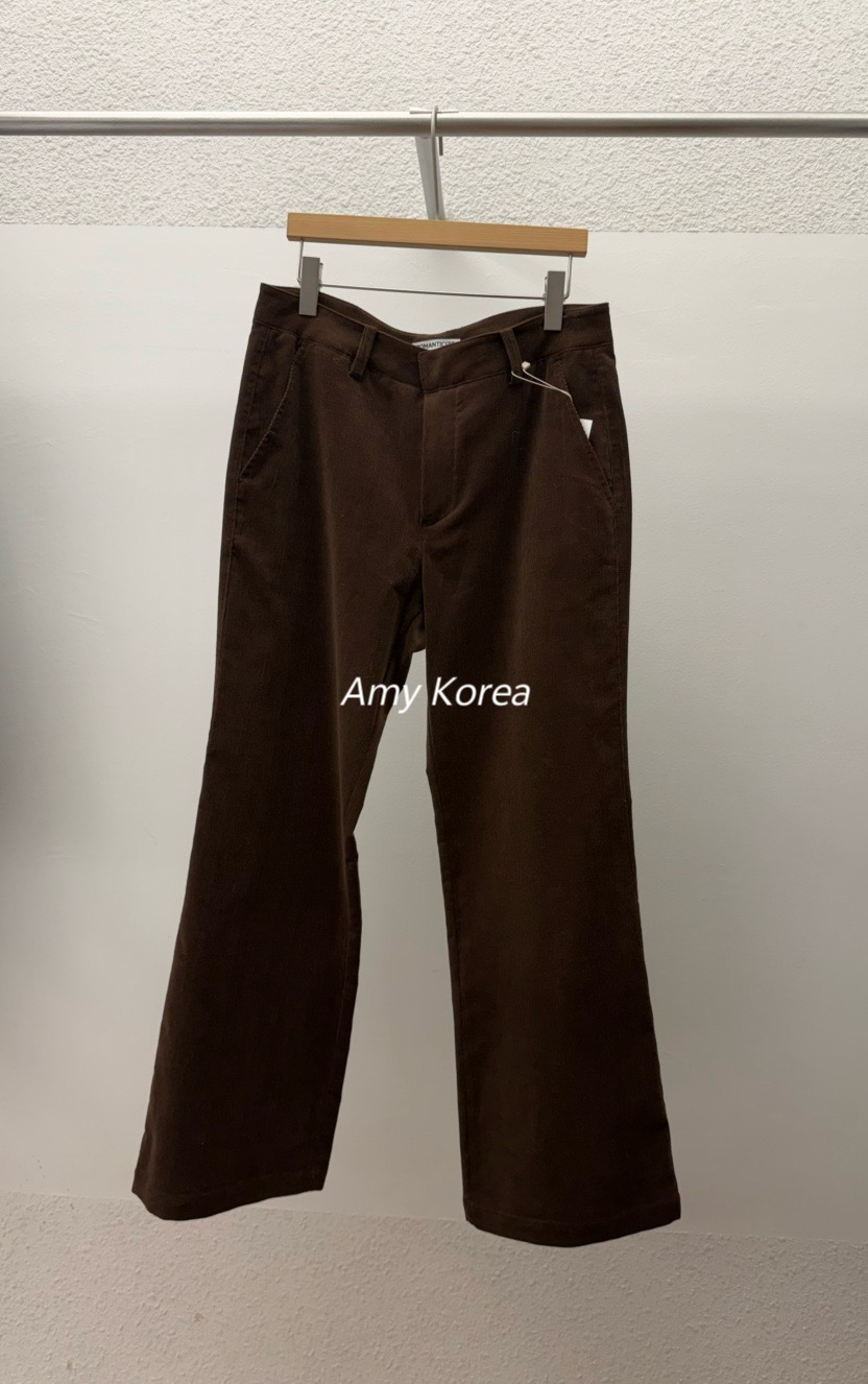 ROMANTICIZE Amy韩代 25fw 东大门 纯色灯芯绒 休闲长裤 百搭显瘦