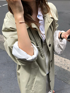 OVERTAKE Amy韩代 26早春 东大门 系带立领 长款风衣 纯色气质