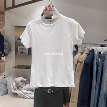 TEMPTING Amy韩代 25ss 东大门   纯色圆领 短袖T恤上衣 简约百搭