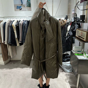 tempting Amy韩代 26fw 东大门 洋气 含围脖 中长款棉服 系腰带