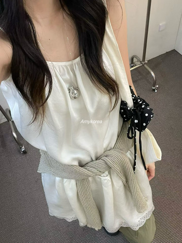 morethanyesterday Amy韩代 26春夏 东大门 蕾丝花边 吊带连衣裙