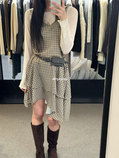 MORE THAN YESTERDAY Amy韩代 25fw 东大门 洋气格子 吊带连衣裙