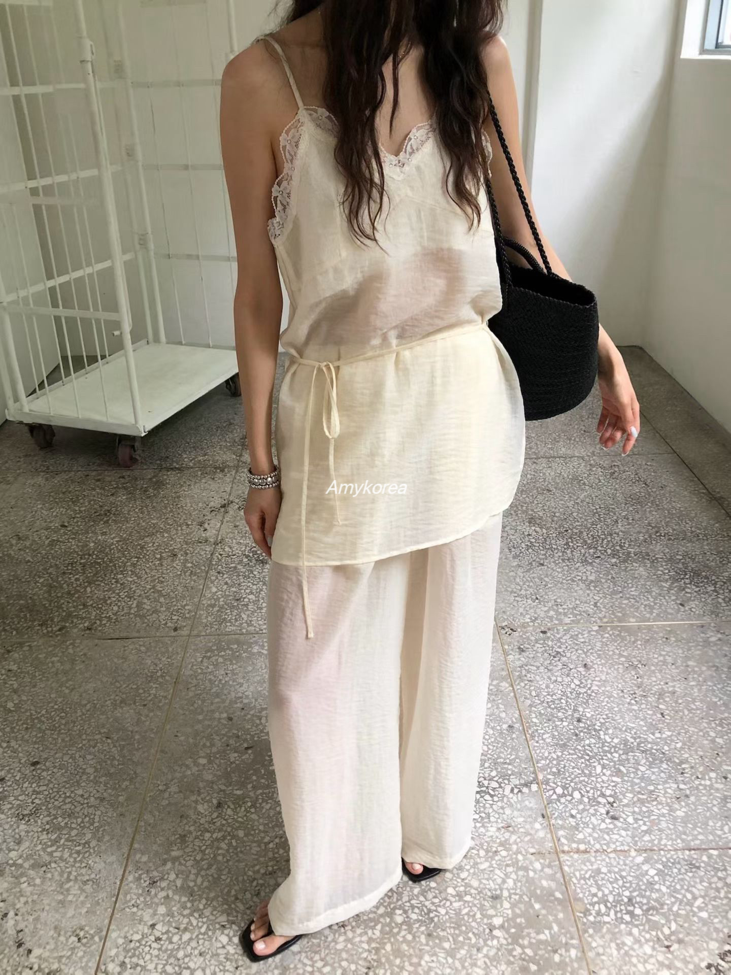 normal Amy韩代 26春夏 东大门 蕾丝花边 吊带连衣裙 阔腿长裤