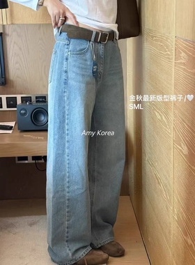 remaking Amy韩代 25fw 东大门 时尚水洗 直筒牛仔裤长裤休闲百搭