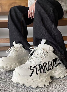 2025新款春秋冬季小白鞋男鞋增高休闲百搭运动松糕板鞋厚底潮鞋子