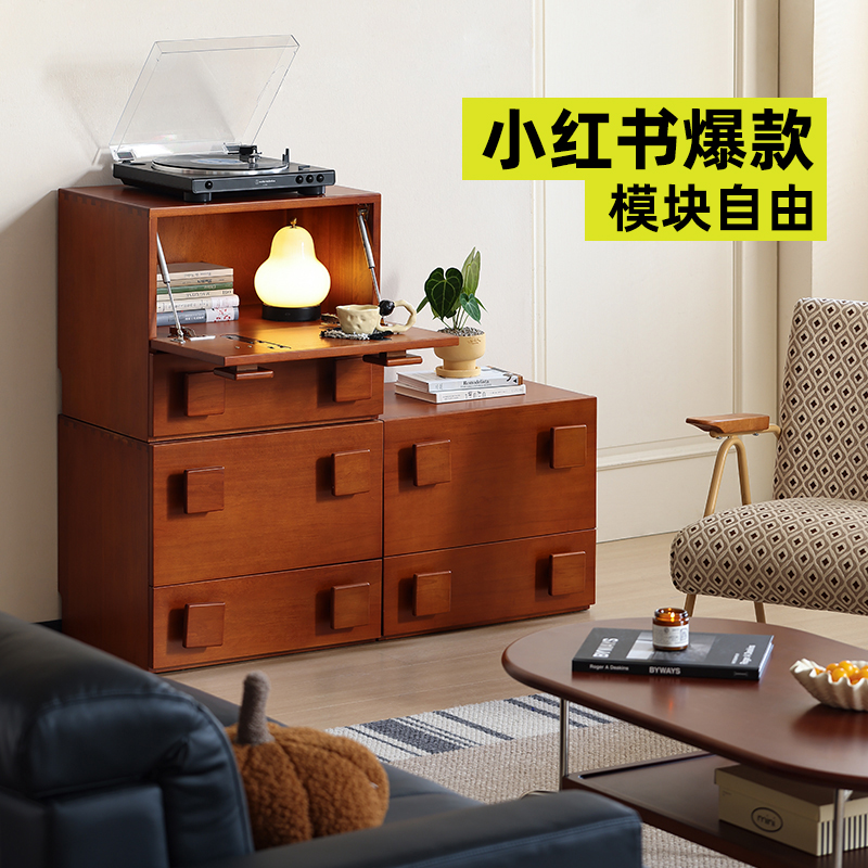 小万黄杨木复古模块组合柜卡门柜