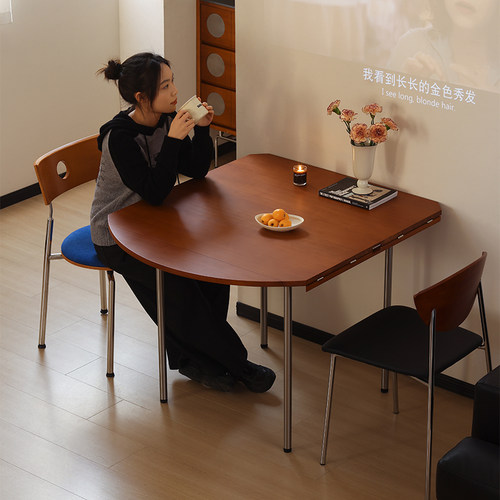 小万方圆桌黄杨木北欧复古中古色