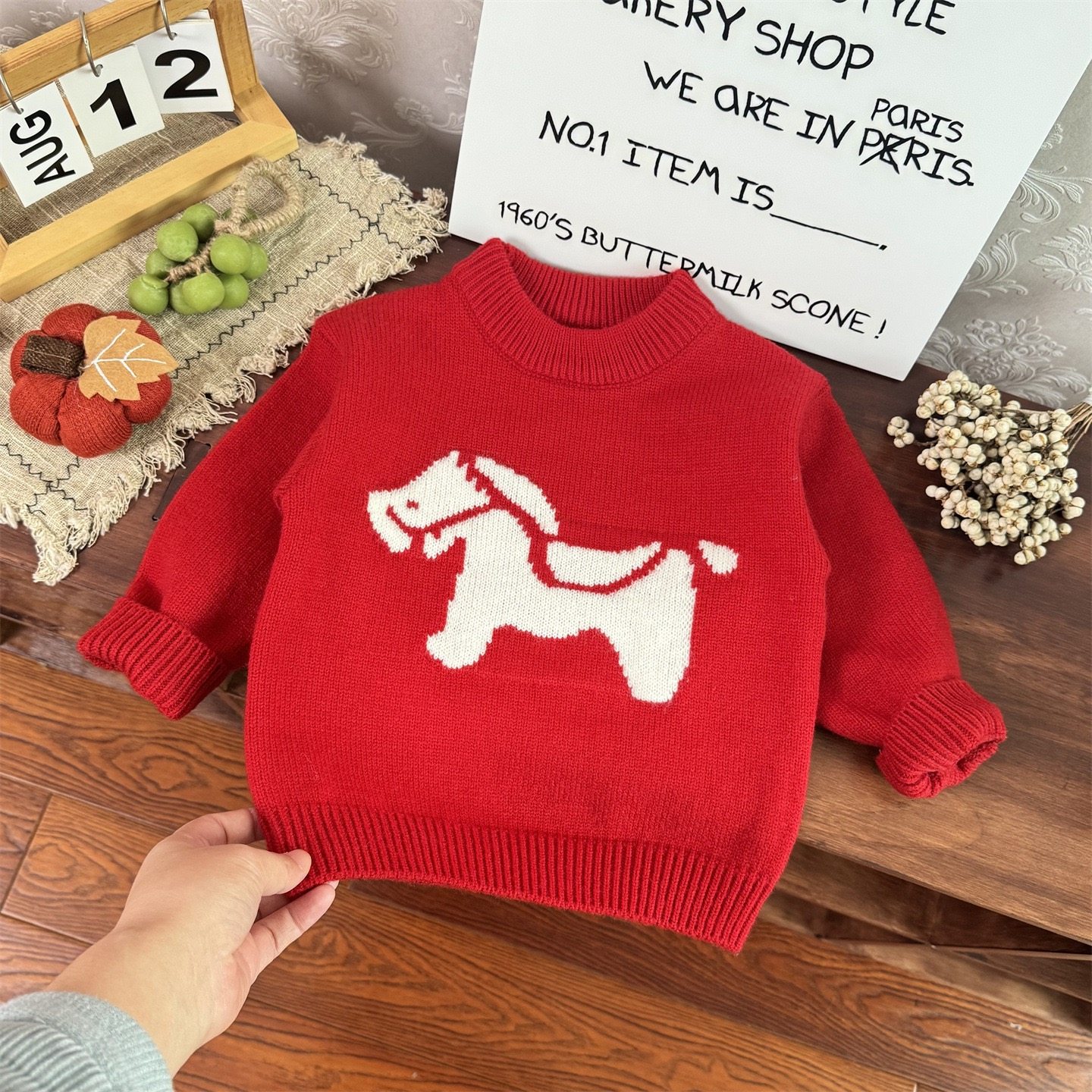 韩系童装女童红色毛衣2026新款儿童冬装针织小马提花羊毛衫男童,童装/婴儿装/亲子装,毛衣/针织衫,淘宝优惠券,粉丝福利购,淘宝优惠卷