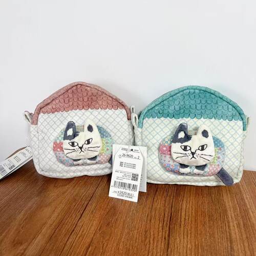 Kusuguru正品刺绣爬猫零钱卡包