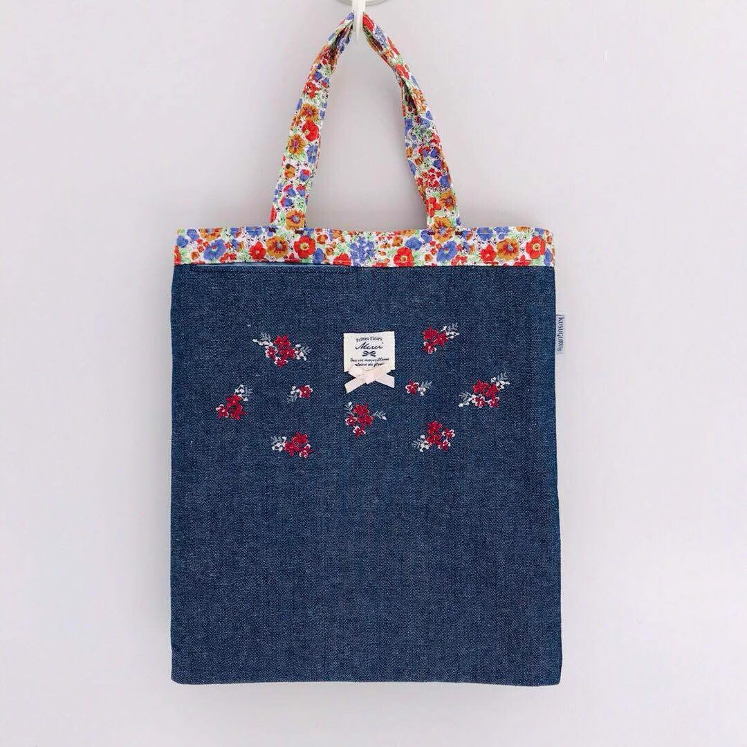 手提袋单肩玫瑰花环保大容量少女