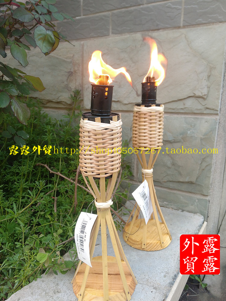 Bamboo Torch竹火炬户外竹火把煤油灯露营婚庆别墅装饰灯台式