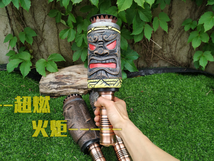 木头火把复古火炬真火舞台表演探险火把电影拍摄道具火把重复使用
