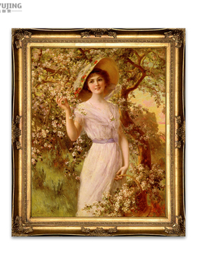 有框手绘油画美欧式美女世界名画
