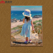 手绘欧式 饰画童年 印象人物油画玄关过道卧室纯手工现代简约家居装