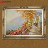 欧式 饰画51 手绘风景油画客厅玄关挂画纯手工地中海现代简约家居装
