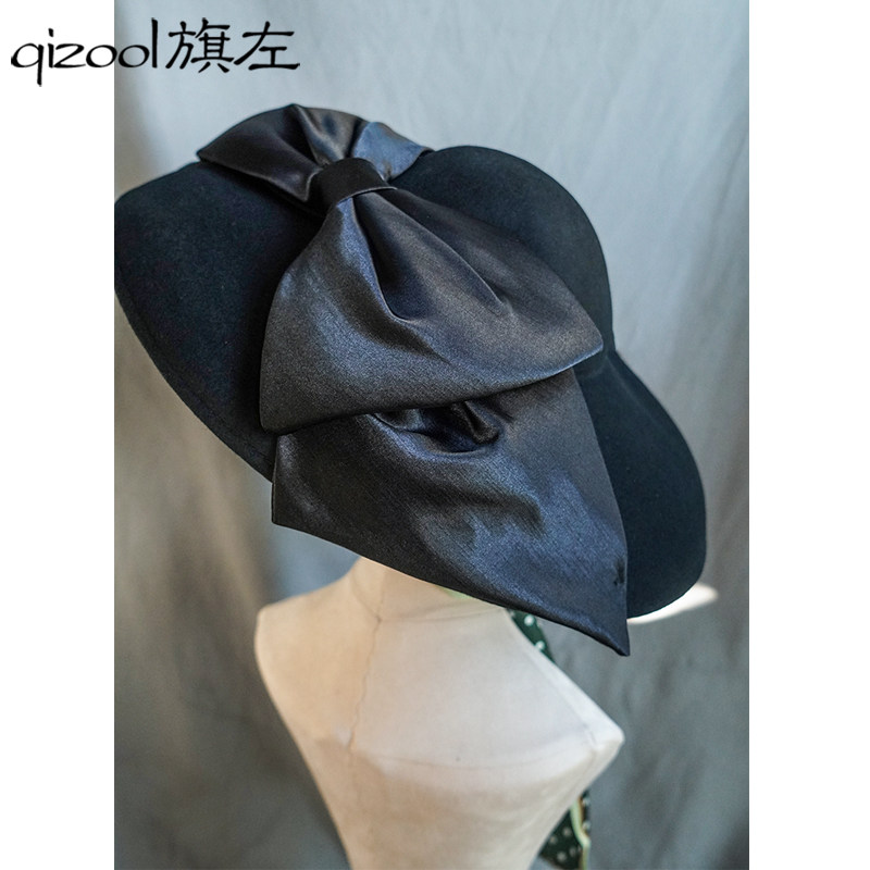 大帽檐女大蝴蝶节赫本风秋冬