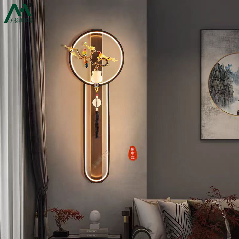 新中式全铜实木别墅客厅卧室背景墙中国风走廊楼梯免接线充电壁灯,家装灯饰光源,壁灯,淘宝优惠券,粉丝福利购,淘宝优惠卷