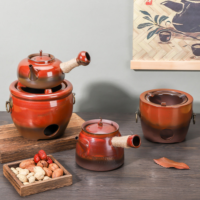 爆款复古窑变砂铫壶薄胎潮州经典煮茶壶温茶壶耐高温紫砂烧水壶,餐饮具,旅行茶具,淘宝优惠券,粉丝福利购,淘宝优惠卷