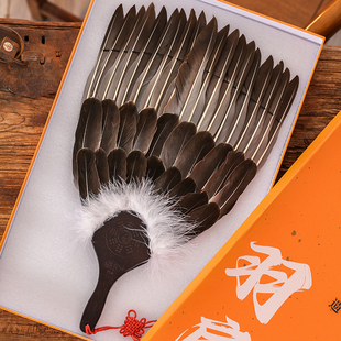 中式鹅毛扇子孔明扇大号羽毛扇鹰毛扇手工艺礼品扇复古风诸葛亮