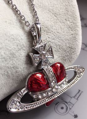 欧美饰品首饰情人七夕红色毛衣链