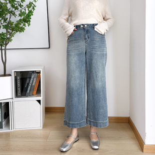 大码直筒牛仔裤女2025秋季高腰宽松女裤梨形显瘦阔腿裤胖mm裤子秋