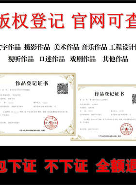 版权登记作品著作权申请图片小说音乐美术LOGO角色ip服装插画字体