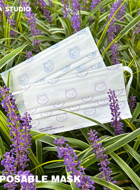 Sonia原创设计情侣款一次性日常防护口罩小清新设计成人无纺布