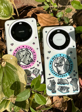 Sonia原创设计适用于华为mate60P+磁吸手机壳情侣款猫咪法斗全包防震防摔双层IMD磨砂