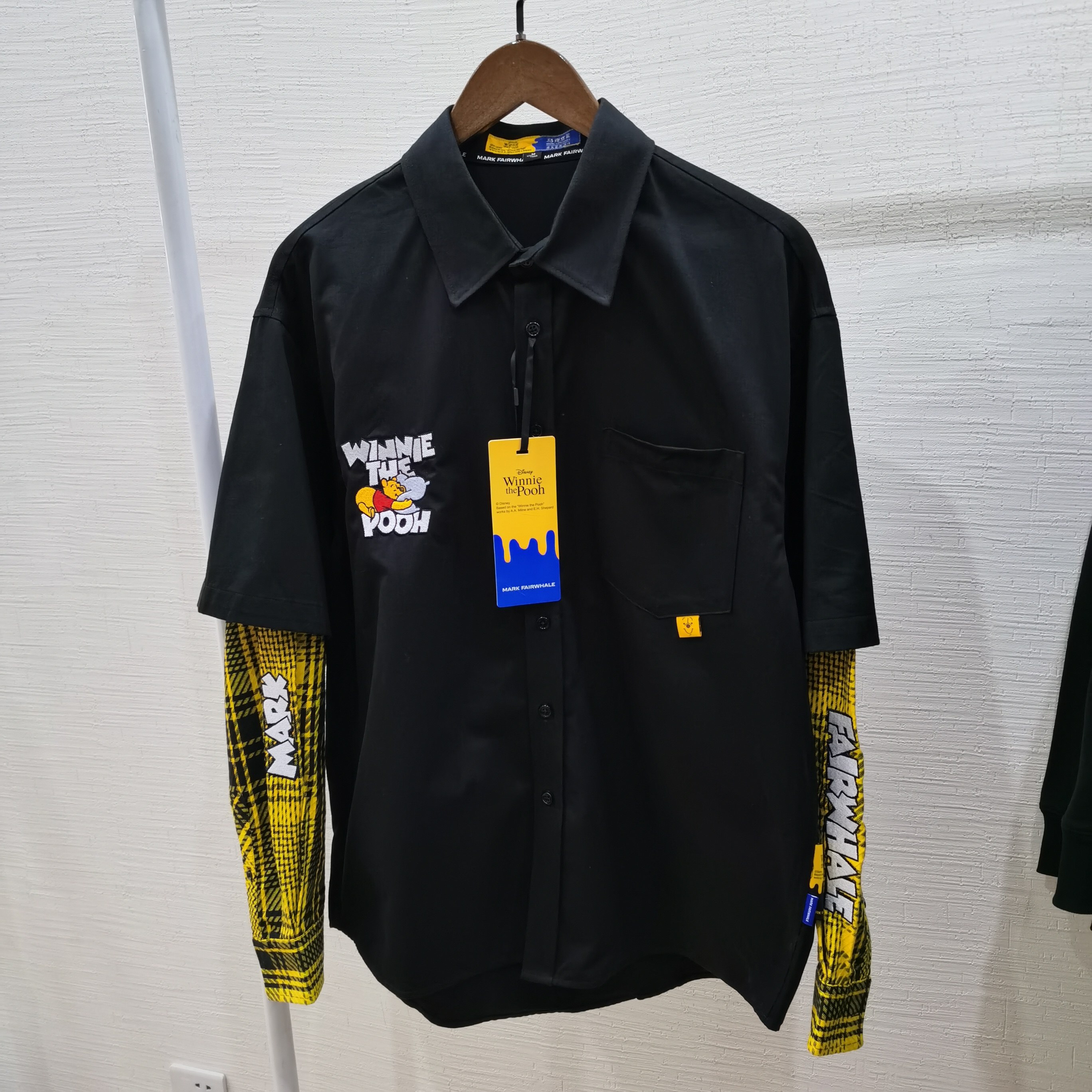 男士春季休闲衬衫外套迪斯尼联名款纯棉刺绣时尚有质感两件套上衣