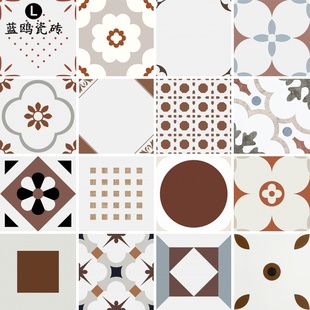 美式民宿墙砖花砖300x300客厅拼花地砖复古小花砖新款北欧暖色
