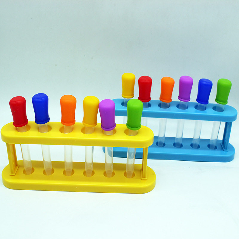 六孔六色滴管试管架儿童实验套装幼儿园科学器材配件套餐辅助器材