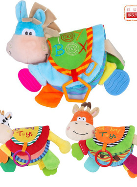 mamamiya&papas小驴奶牛小鹿布书牙胶益智响纸BB器婴幼儿早教玩具