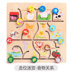 数字数量对应动物关联配对逻辑关系走位迷宫蒙氏儿童早教益智玩具