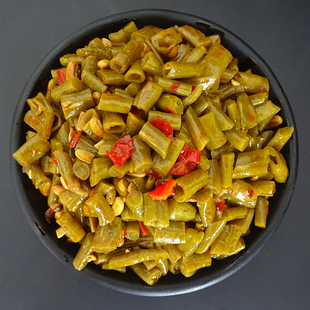 红油豆角1斤袋装脆泡豇豆酸豆角腌菜下饭菜香辣酱菜咸菜多省包邮