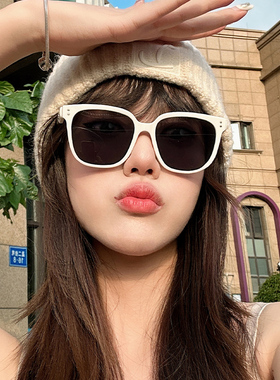 速发白框墨0色级感大脸2镜24新款方形防紫外线白近视太