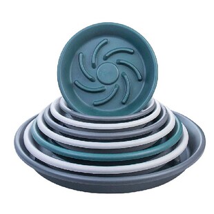 速发花盆花盘塑底圆形底盘垫底托盘料盆栽花卉底座白色托盘绿色接