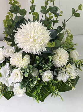 速发绢花塑料花清明节仿真假花菊花盆栽祭祖祭坟墓地扫墓祭奠花束