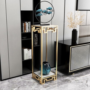 速发大理奢花几铁艺客地式花架子落厅轻石花盆摆件置物架台花架