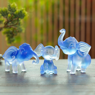 速发琉送吉象乔宝吉象如意家用客厅桌面摆件吉祥象装饰三迁开业璃