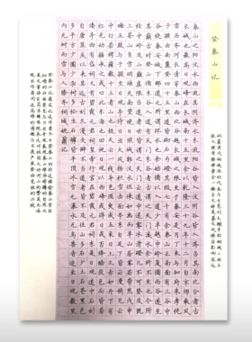 钢笔书法成品硬笔登泰山记作品秀丽笔手写代写楷书真迹客厅装饰画